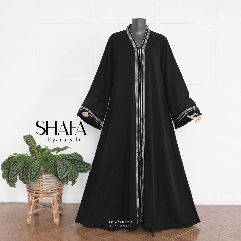 Gamis Shafa Illyana Silk Jetblack by Al-hauraa