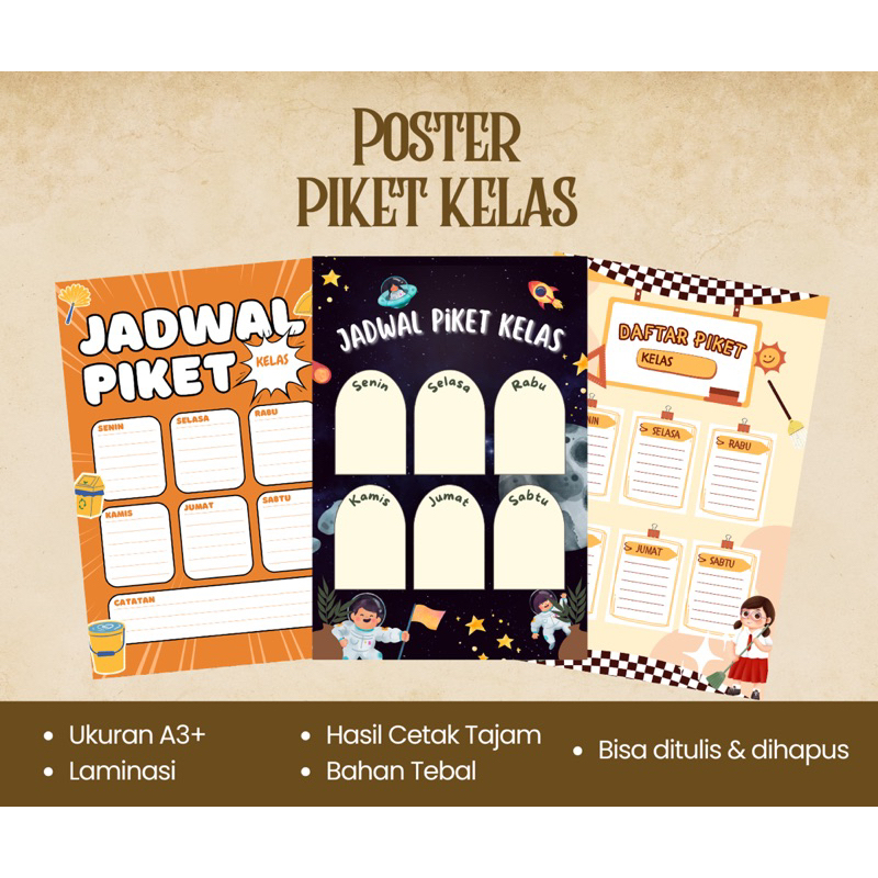 

Poster Piket Kelas PAUD TK SD SMP SMA - Dekorasi Kelas