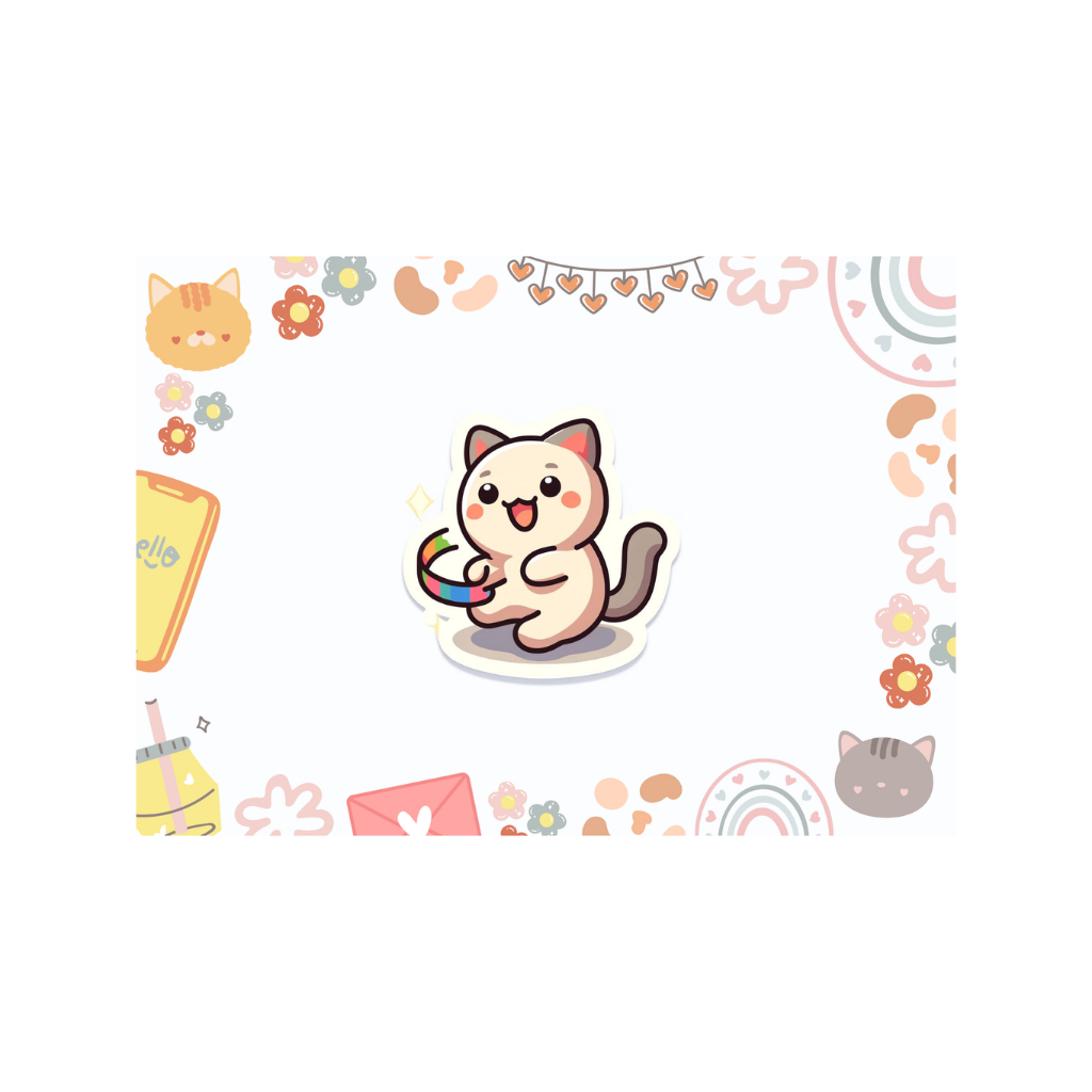 

[Anti Air] Stiker kucing lucu - Sticker Kucing senyum - sticker kucing bermain - sticker kucing imut - sticker kucing kecil