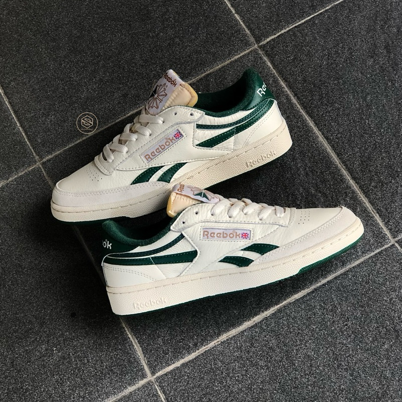 REEBOK CLASSIC CLUB C 85 REVENGE VINTAGE CHALK WHITE GREEN ORIGINAL