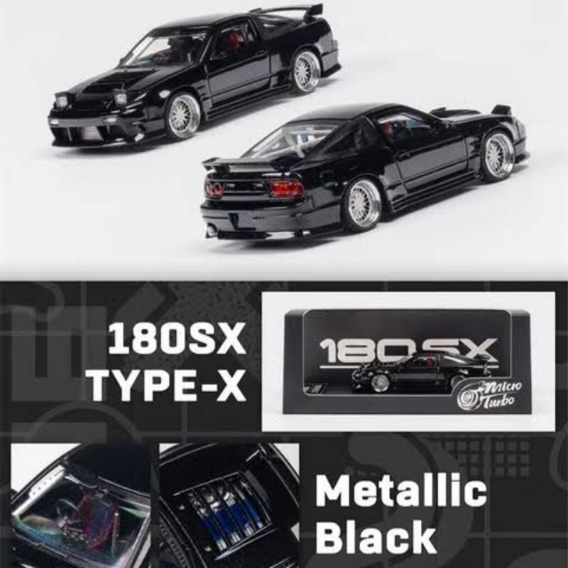 Micro Turbo nissan 180sx type x spirit rei miyabi metallic black