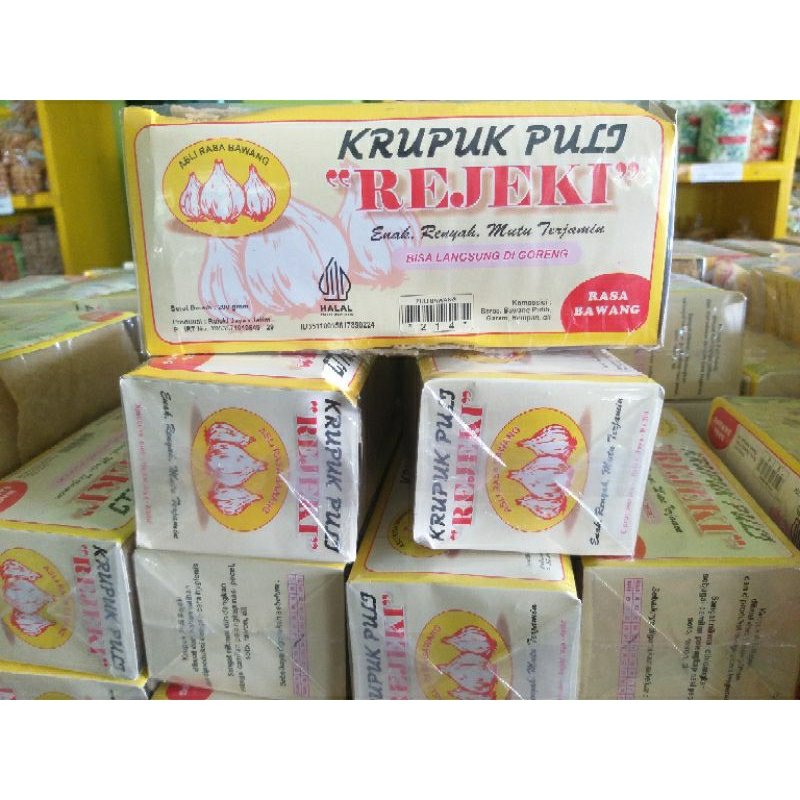 

Krupuk Puli Cap Rejeki Rasa Bawang Berat Kemasan 200g