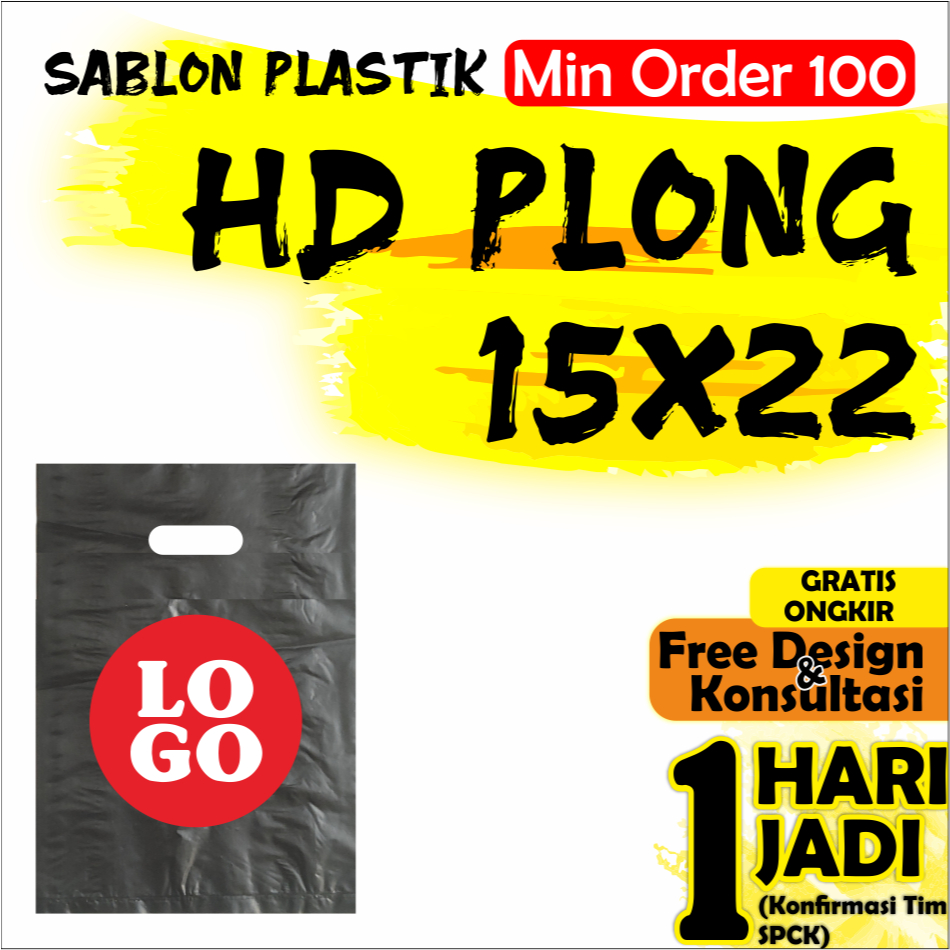 

SABLON PLASTIK HD PLONG 15X22 plastik HDPE kemasan olshop custom free design minimal order 100Pcs