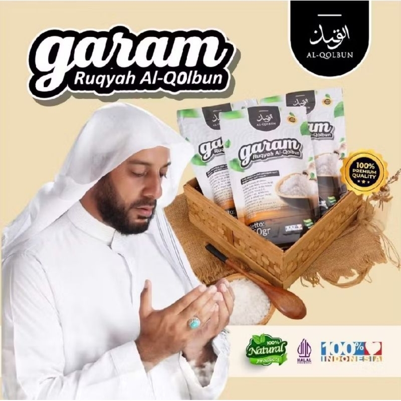 

Garam Ruqyah Al-Qolbun Original Bonus Sabun Bidara Meruqyah Rumah,Toko,Tempat Usaha & Membuang Energi Negatif