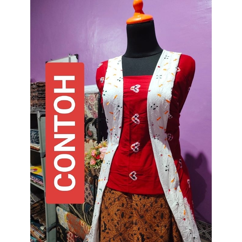 Kain jumputan solo cengkeh asli handmade merah putih limited ( kain saja )