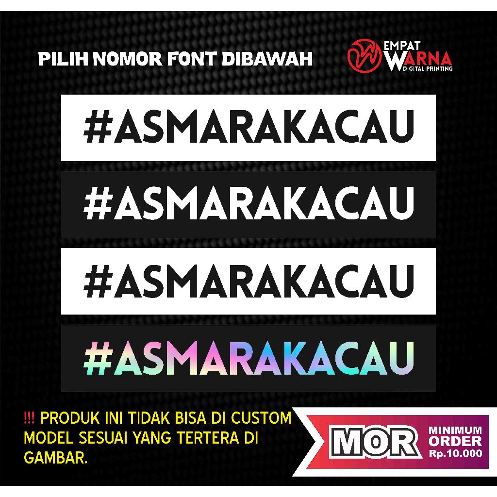 Stiker Asmara Kacau / Sticker kata kata asmara kacau / Stiker Viral #Asmarakacau / Sticker Motor Asm