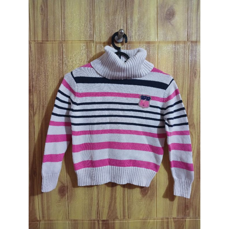 sweater anak salur salur // sweter rajut turtlenack // sweater rajut anak