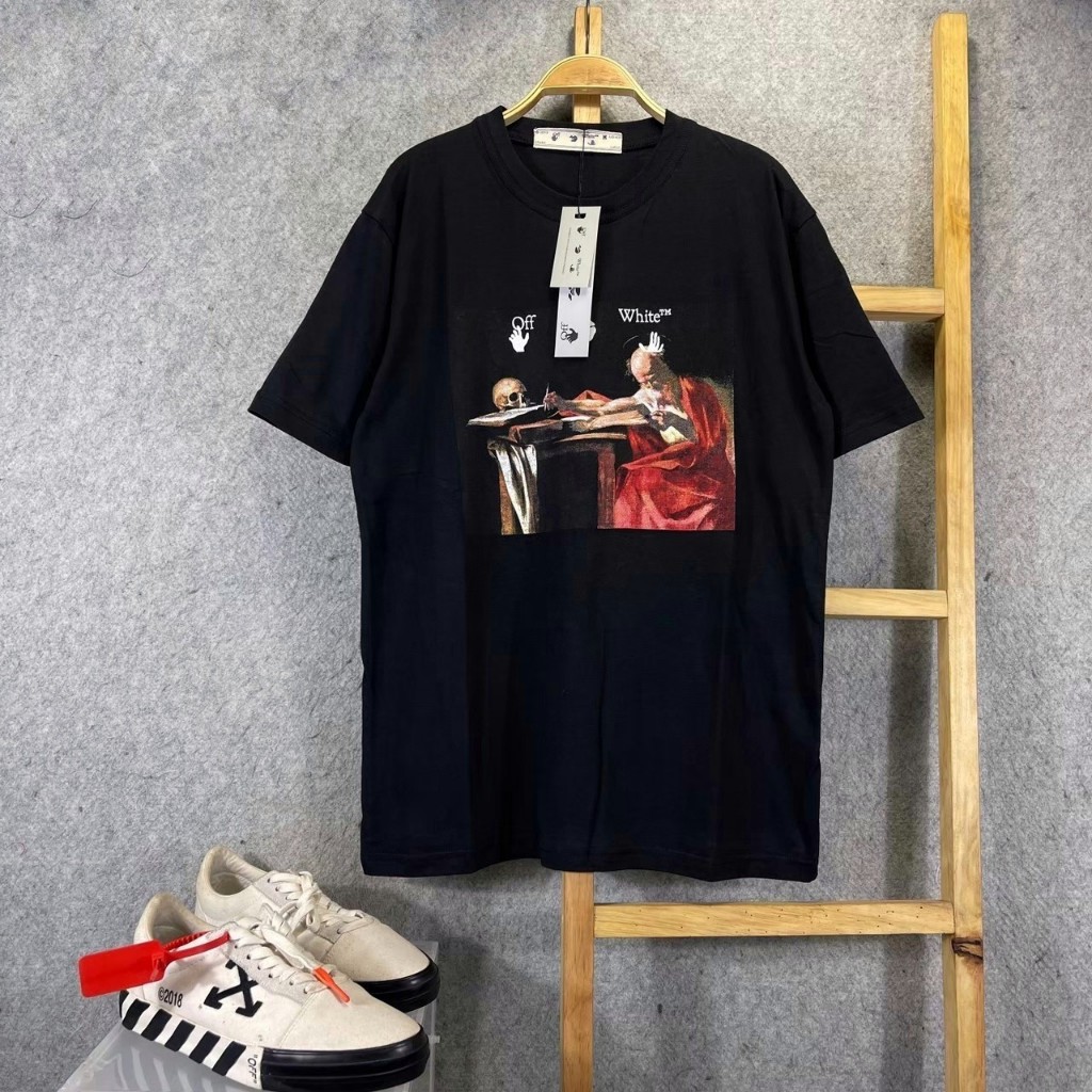 KAOS T-SHIRT STREETWEAR VIRGIL ABLOH CARAVAGGIO BLACK