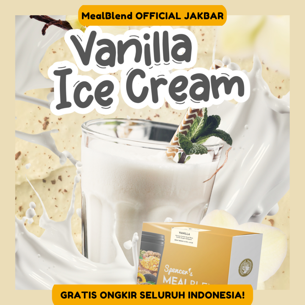 

MealBlend Vanilla Ice Cream (sachet) | Meal Replacement Tanpa Gula