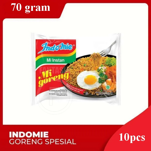 

INDOMIE GORENG 70 GRAM PER PACK ISI 10 BUNGKUS FUN CORNER DENGAN PAKING AMAN