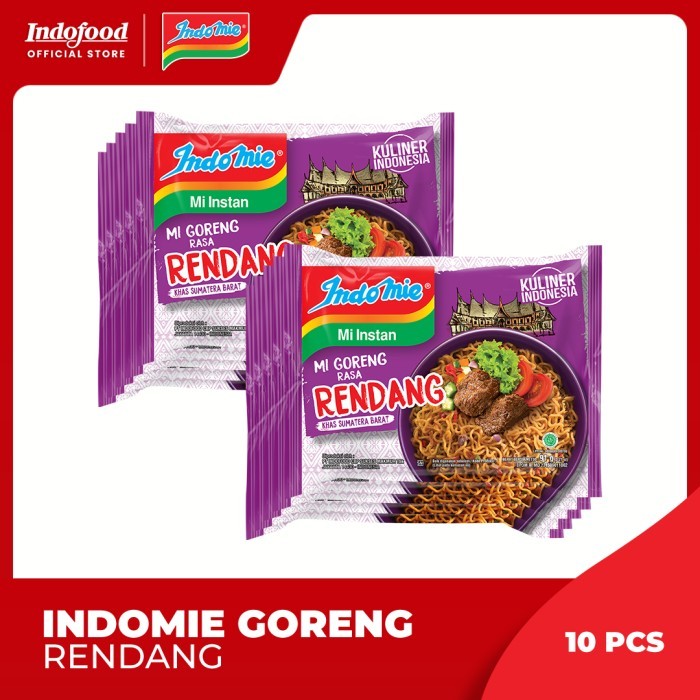 

INDOMIE GORENG RENDANG 70 GRAM PER PACK ISI 10 BUNGKUS FUN CORNER DENGAN PAKING AMAN