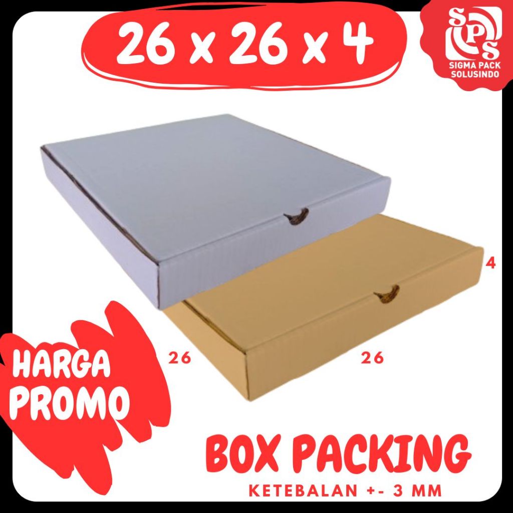 

Box 26x26x4 LD Kardus Pizza Packing Madu Hampers Kotak Kemasan Box Souvenir Karton Sparepart Minyak Wangi