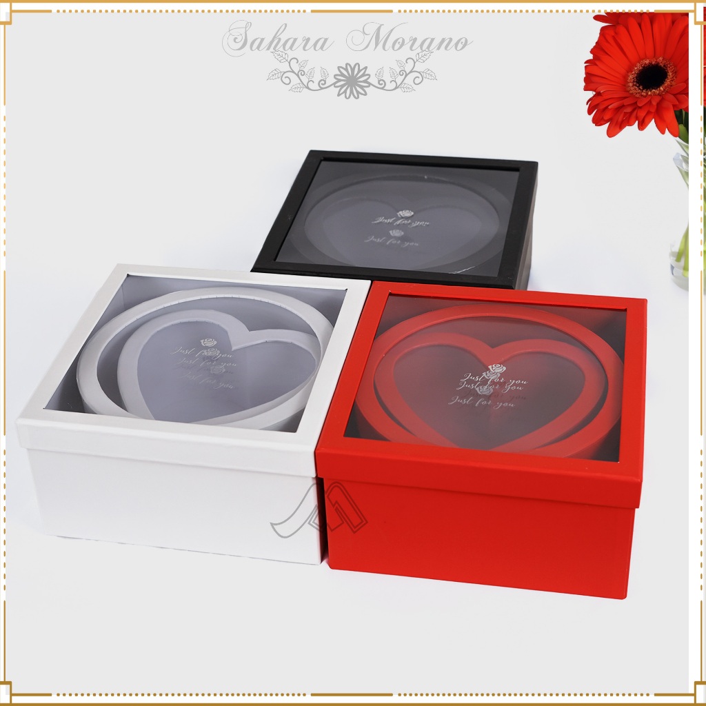 

Gift Box Set Mix Love Round Square Transparant Kotak kado Box Hampers