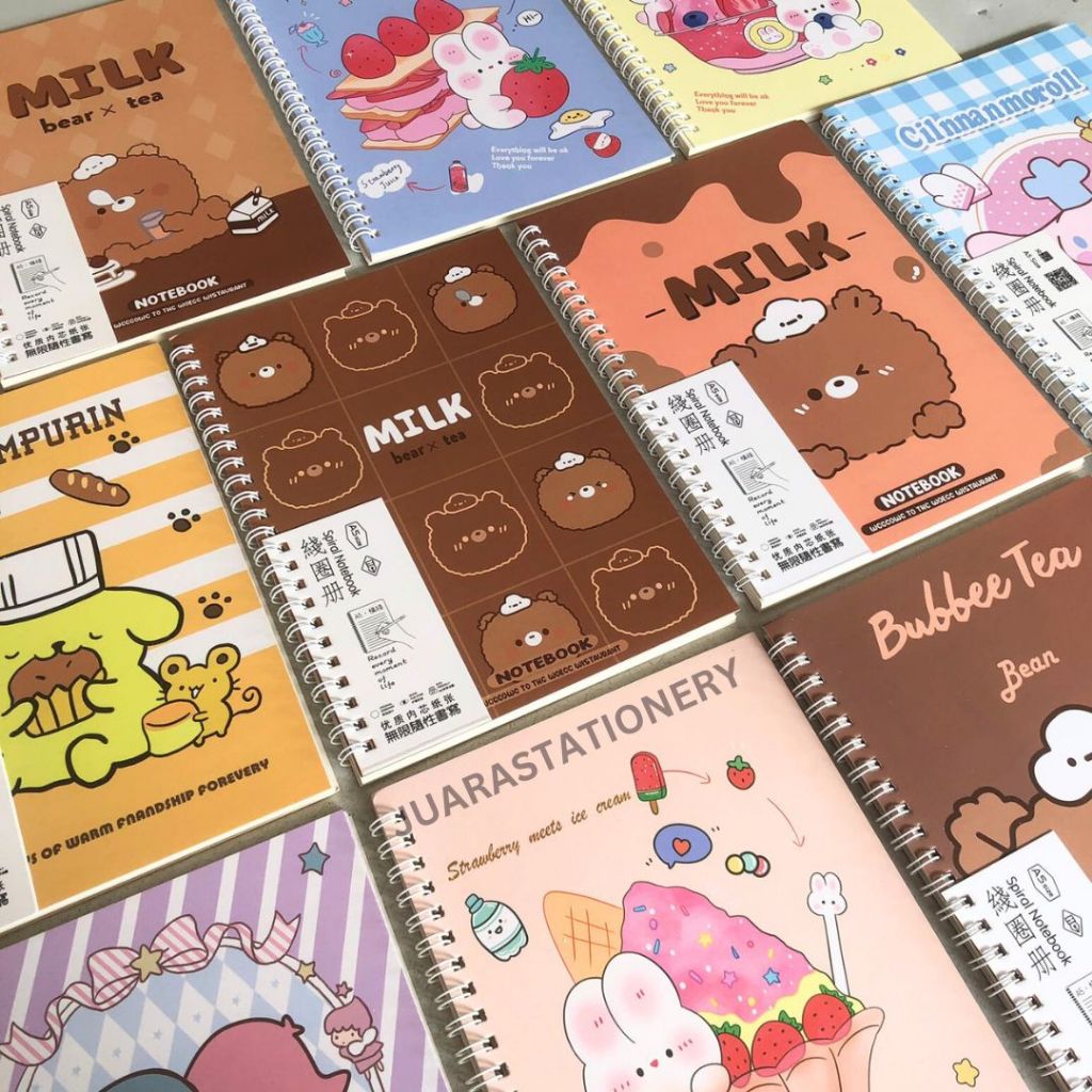 

Notebook Spiral Korea Estetik Aesthetic Bear Rabbit Sanrio