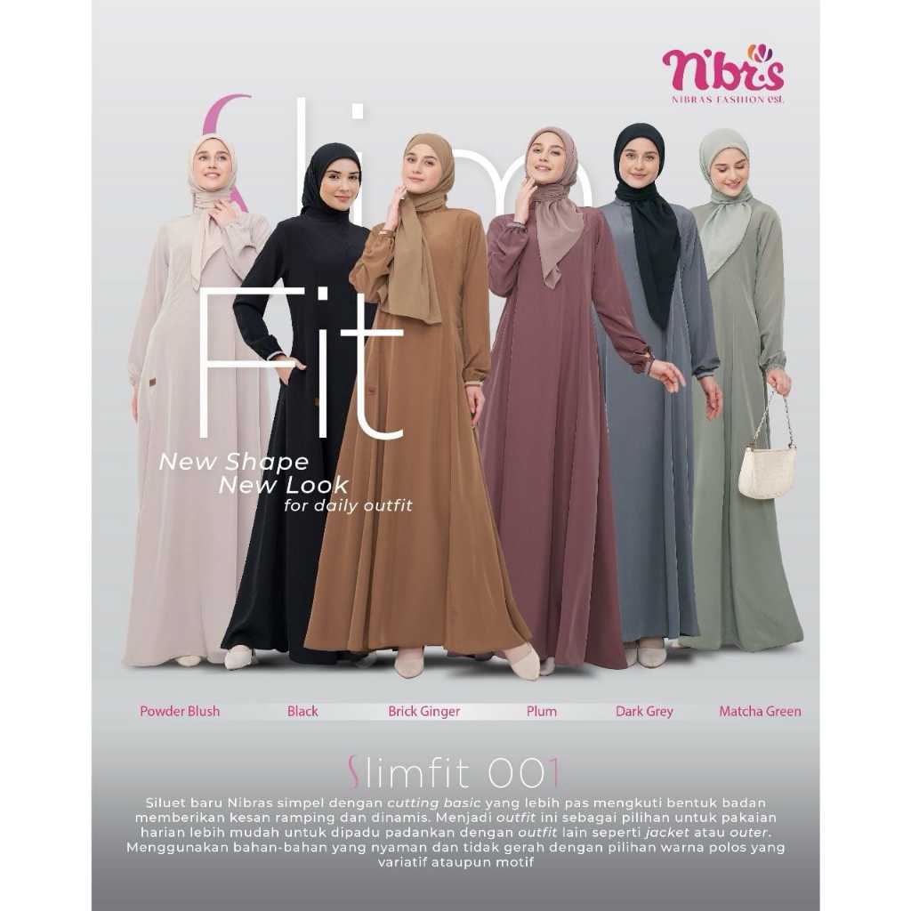 NIBRAS SLIMFIT 001 GAMIS BUSANA MUSLIM WANITA