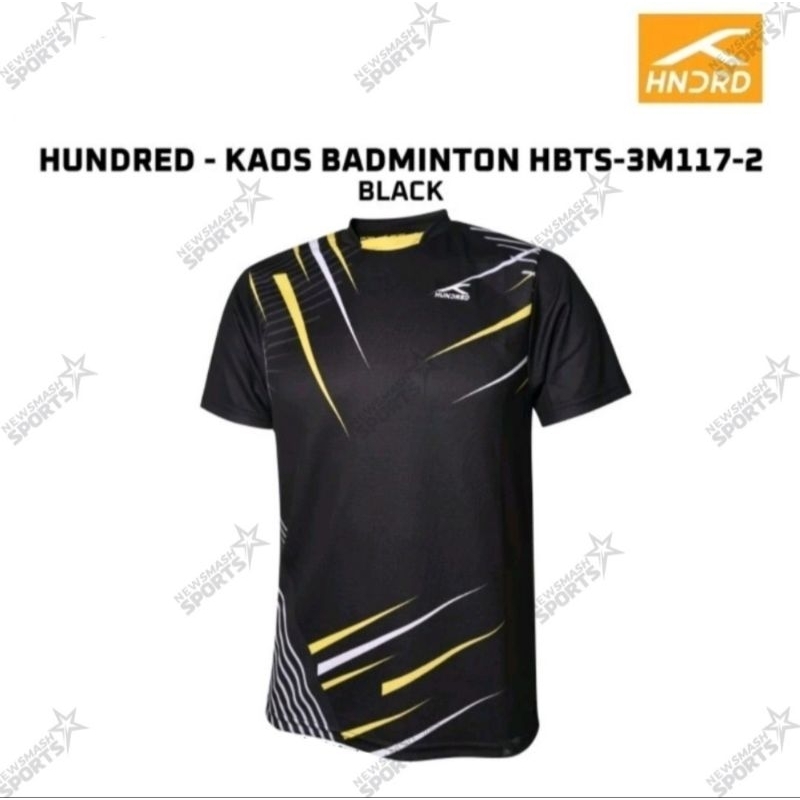 kaos jersey badminton hundred 1172 black
