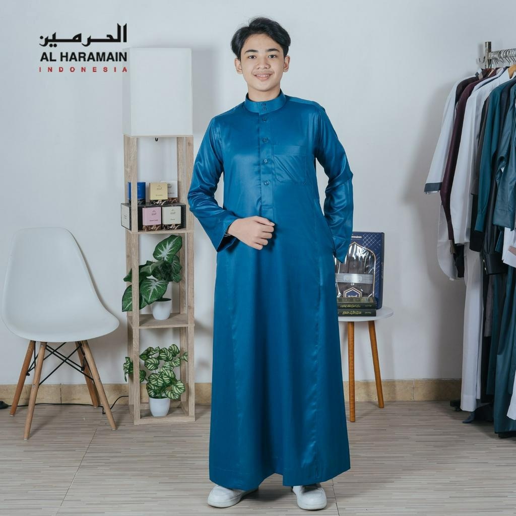 AL Haramain Jubah / Gamis Pria Remaja & Dewasa Viet Polos / Jubah AL Haramain | Navy | Biru Gelap | 
