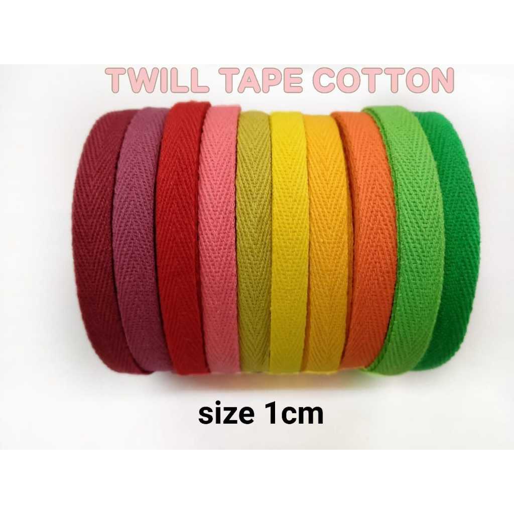 

1 ROLL - PITA KATUN TWILL TAPE 1 CM / PITA KATUN POLOS / PITA GULING / TWILL TAPE POLOS