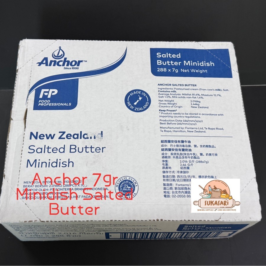 

Anchor Butter 7gr Salted Minidish Mentega Asin MPASI 288pc dus