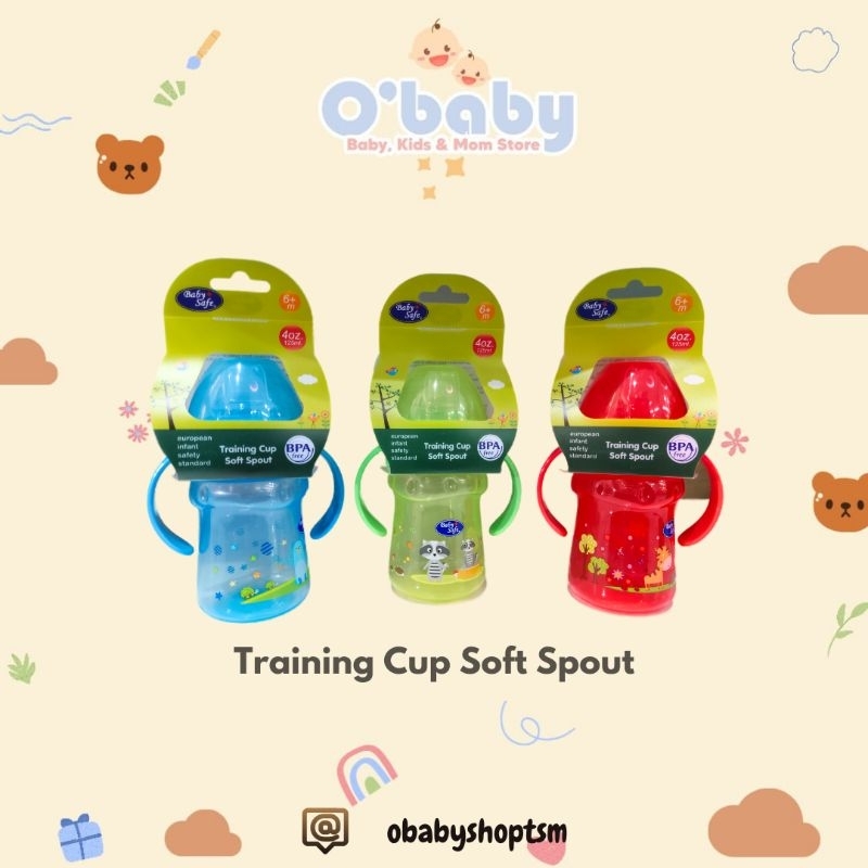 Baby safe Training Cup Soft Spout | Botol minum sedotan bayi anak