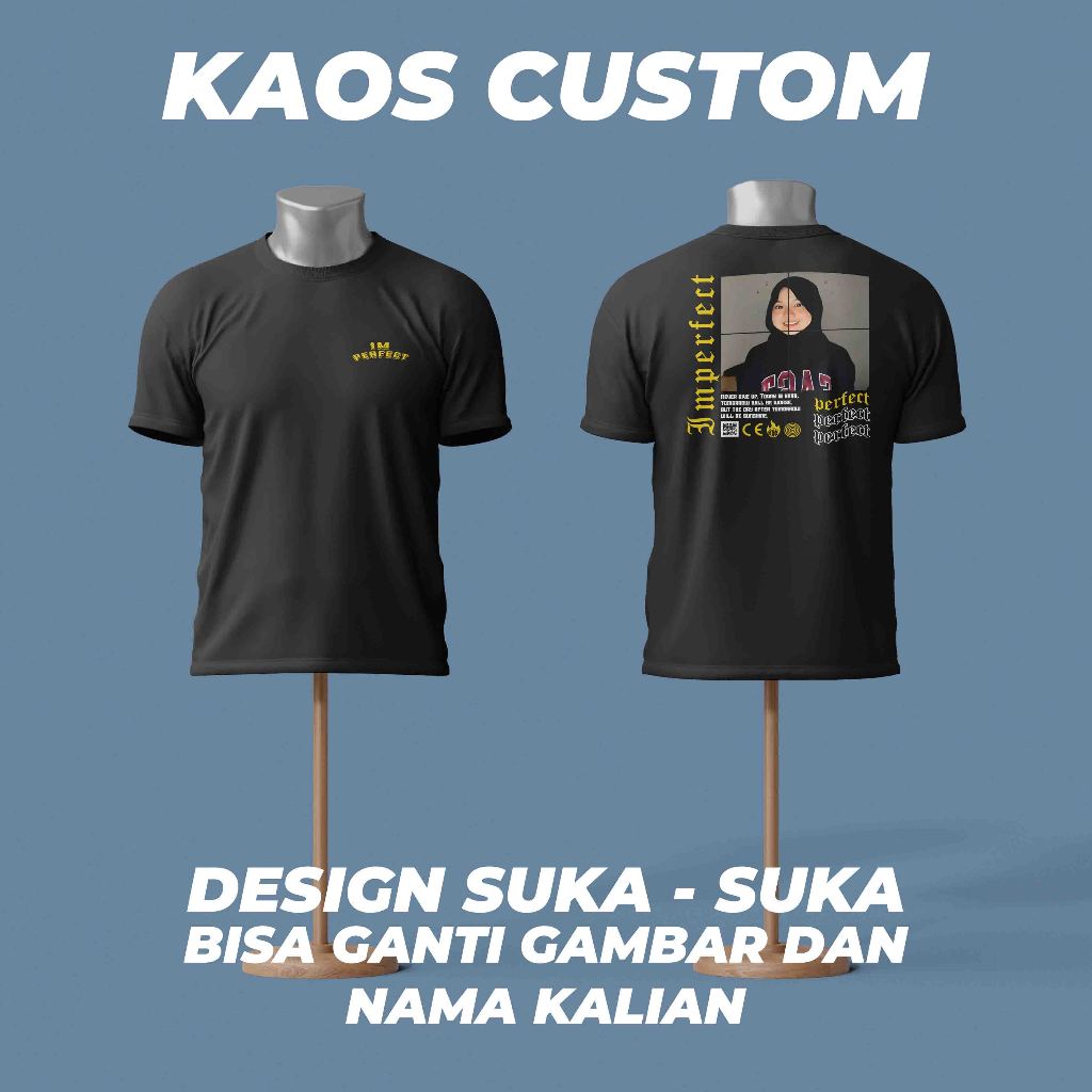 KAOS BUCIN CUSTOM BISA REQUEST FOTO/GAMBAR SENDIRI SUKA SUKA | AESTHETIC STREETWEAR | KAOS BUCIN | D
