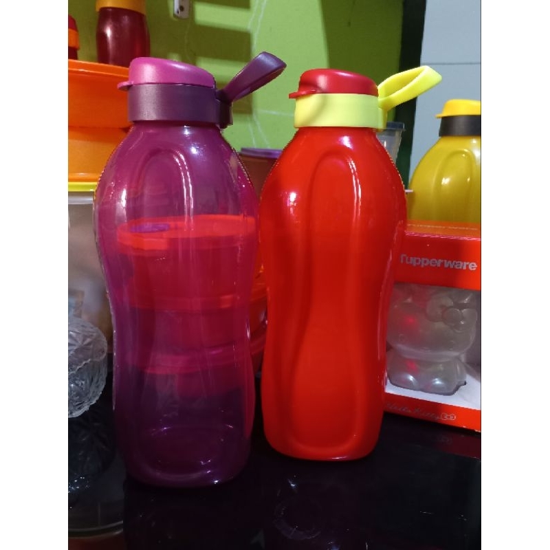 eco botol 2 liter tupperware ungu tutup full ungu