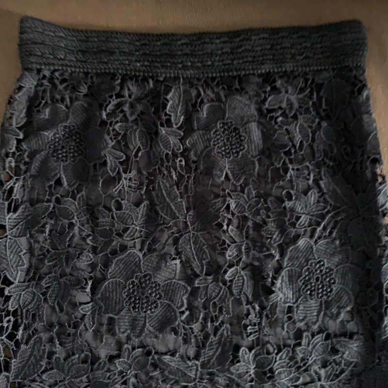 Black Lace Skirt Rok Hitam Renda Size S