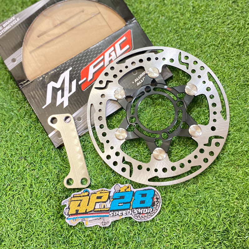 DISC CAKRAM DEPAN FLOTING STAINLESS PLUS BREKET UKURAN 220 MM MOTOR MIO SMILE - SOUL KARBU - FINO KA
