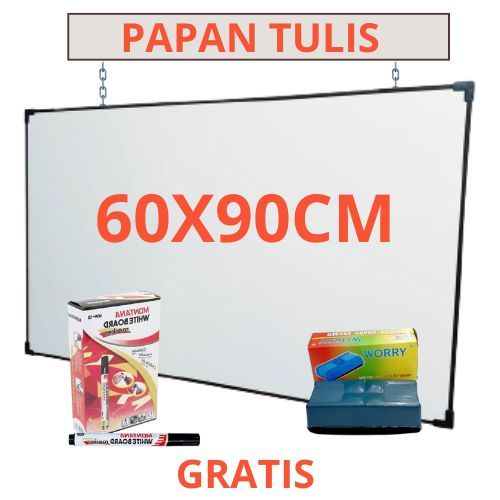 

Papan Tulis Ukuran Besar 60x90 CM Free Spidol + Penghapus papan 2 sisi