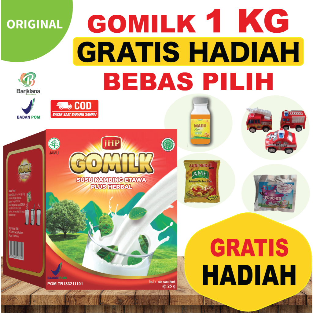 

(COD + GARANSI) (GRATIS HADIAH) GOMILK 1 KG Isi 40 Saset | Susu Penambah Stamina | Penambah Berat Badan
