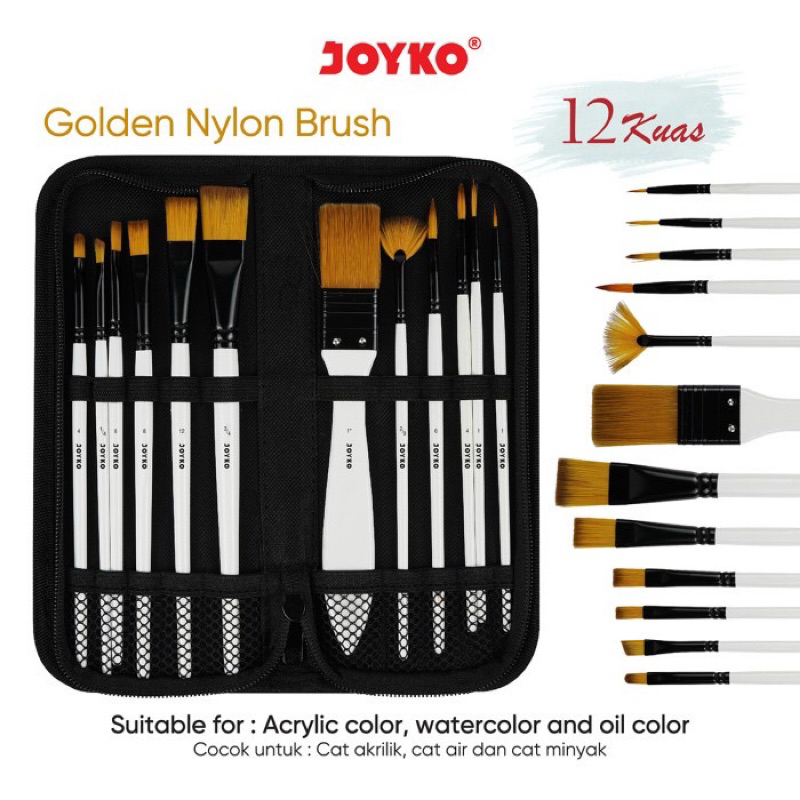 

JOYKO BRUSH SET BRS-18 | KUAS CAT AIR LUKIS ACRYLIC