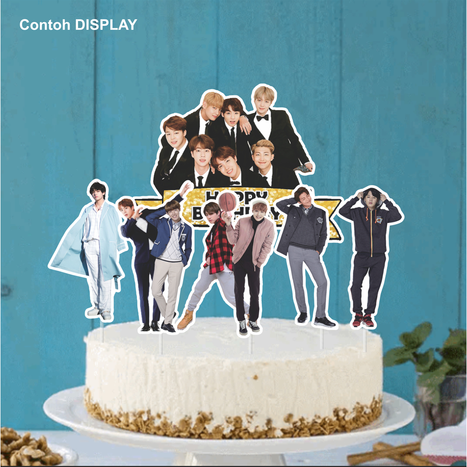Topper Kue Cake Kertas BTS Lucu Keren Kartun