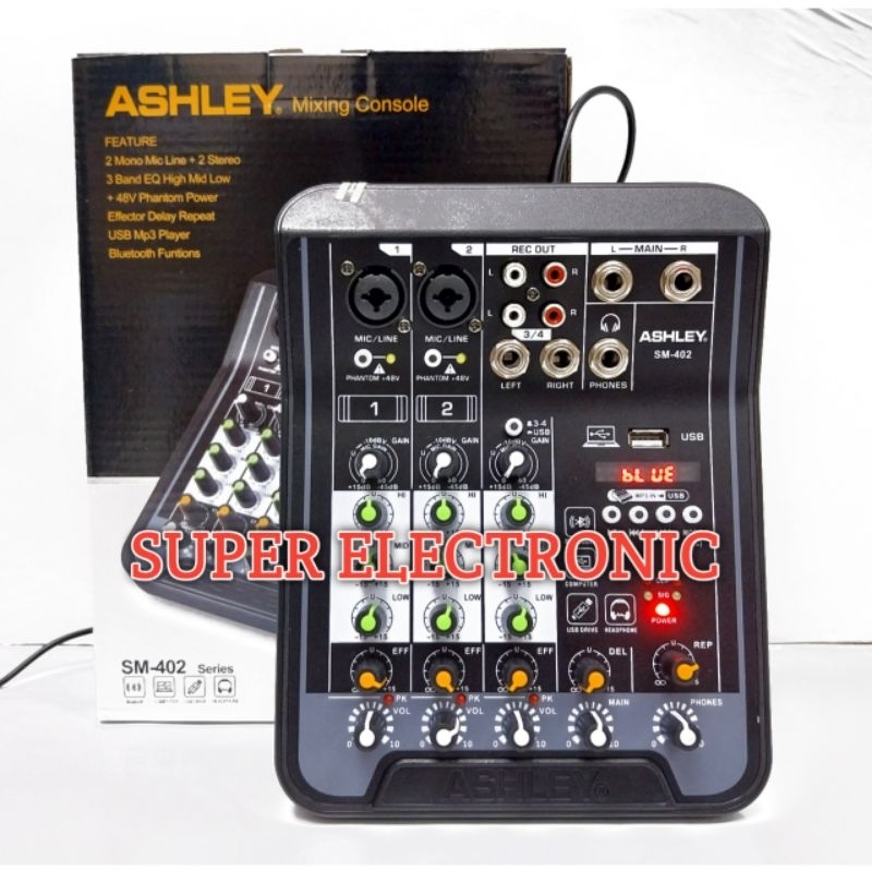 Mixer Ashley Sm402 Original Mixer 4 Channel Garansi resmi