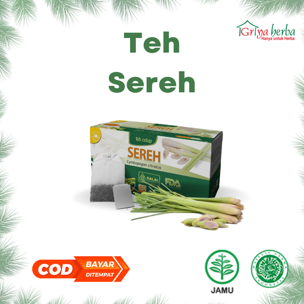 

Teh herbal Sereh griya herba isi 20 kantong teh celup untuk kesehatan tubuh Menurunkan tekanan darah Menurunkan kolesterol Melancarkan pencernaan Menjaga kesehatan jantung