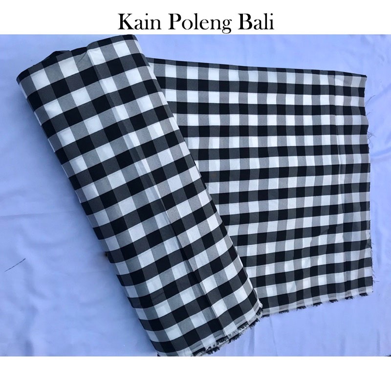 Kain Poleng Bali motif kotak catur ukuran lebar kain 150cm/ kain kotak hitam putih