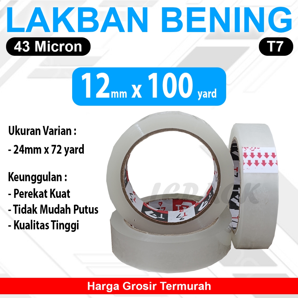 

Isolasi Selotip Bening 24mm x 100 yard 43 MICRON TEBAL KUAT (PCS)