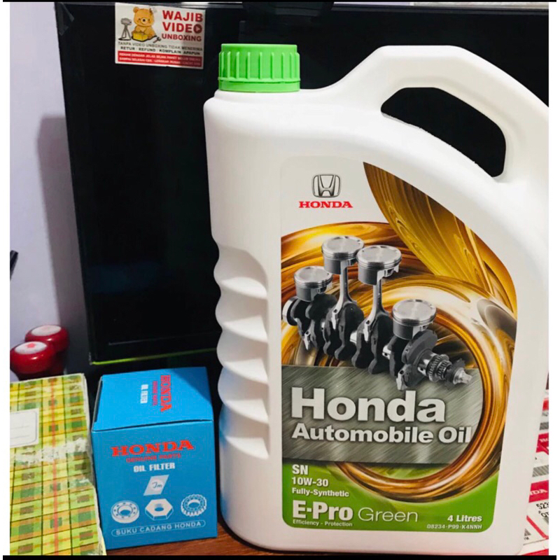 Oli mesin mobil honda epro green 10W-30 4liter / paket filter oli honda