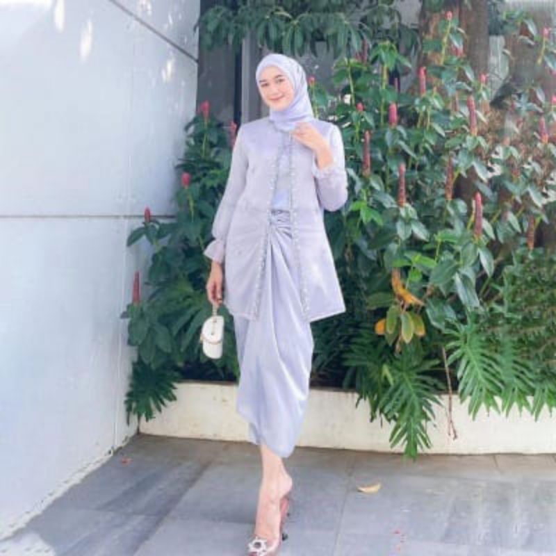 Oneset Jemma Organza Outfit Kondangan Set Rok Lilit