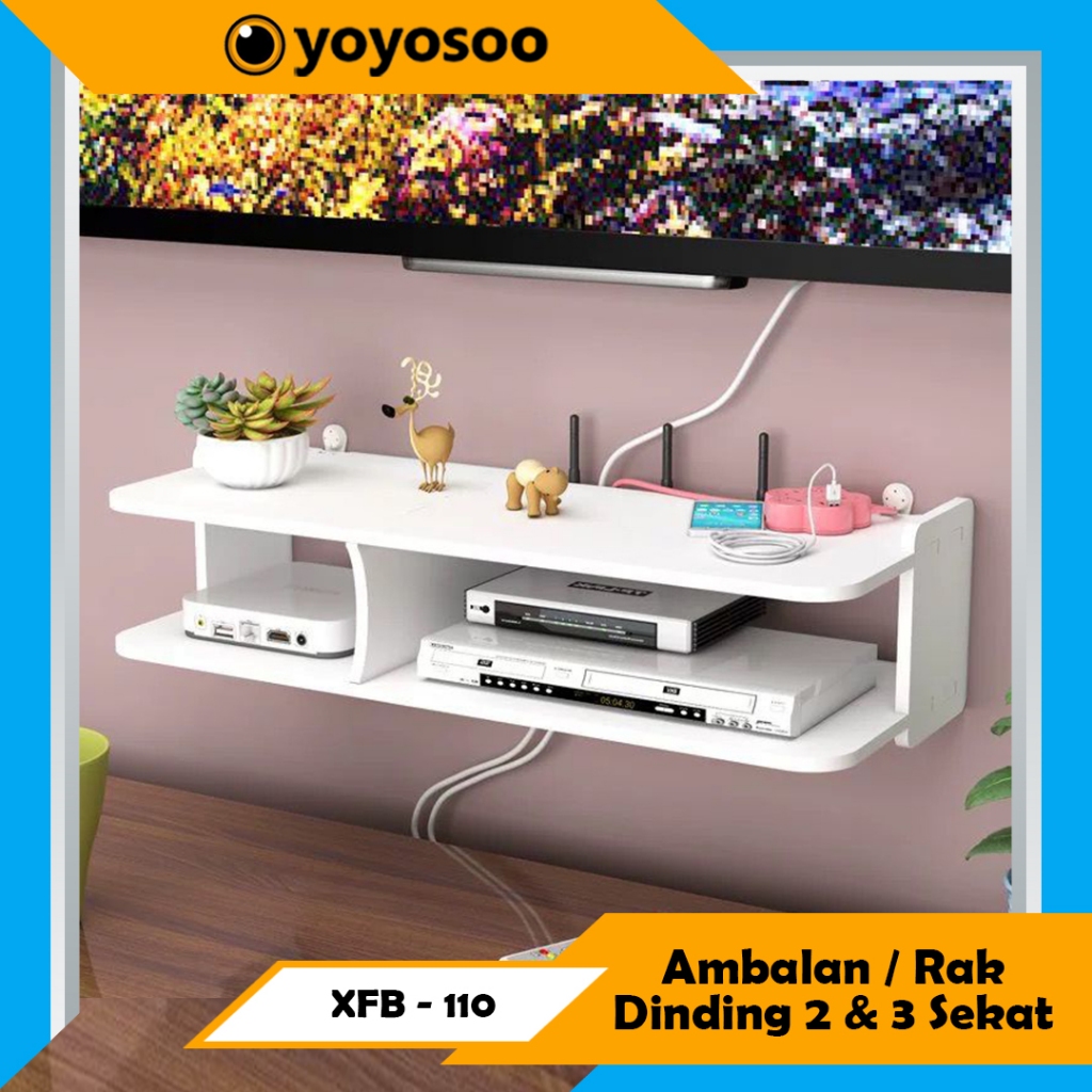 Kotak set-top TV kotak penyimpanan terpasang di dinding ruang tamu rumah bebas lubang untuk WIFI nir