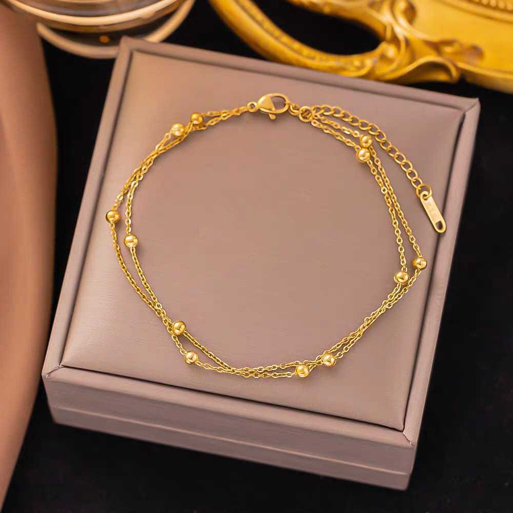 Gelang Serut Titanium Wanita Motif Biji Lada Korean Style