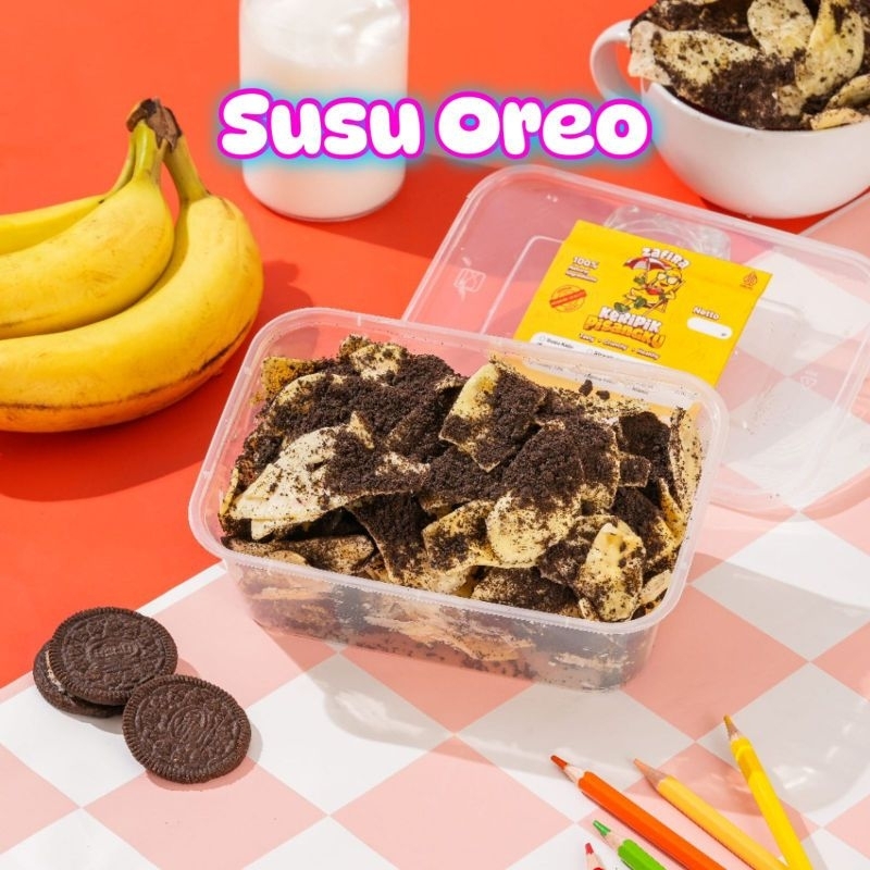 

Keripik Pisang varian rasa susu oreo