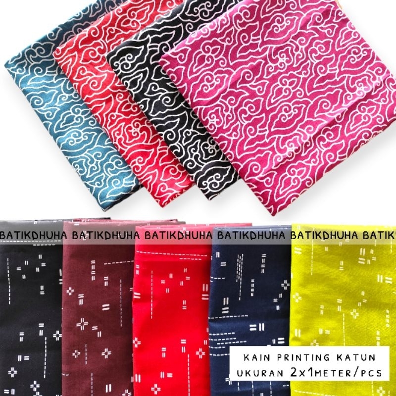 Kain batik Estetik Unik / kain batik simpel / batik mega mendung batik dhuha