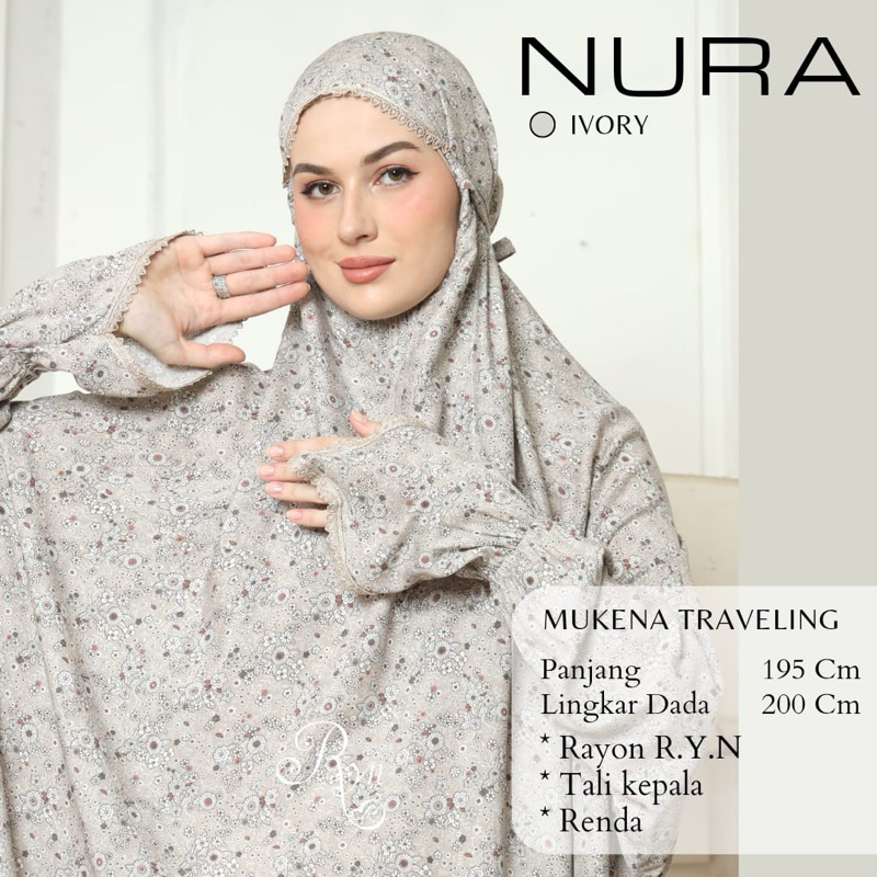 Mukena Rayyan Terusan Nura | Mukena Traveling Rayon RYN Jumbo