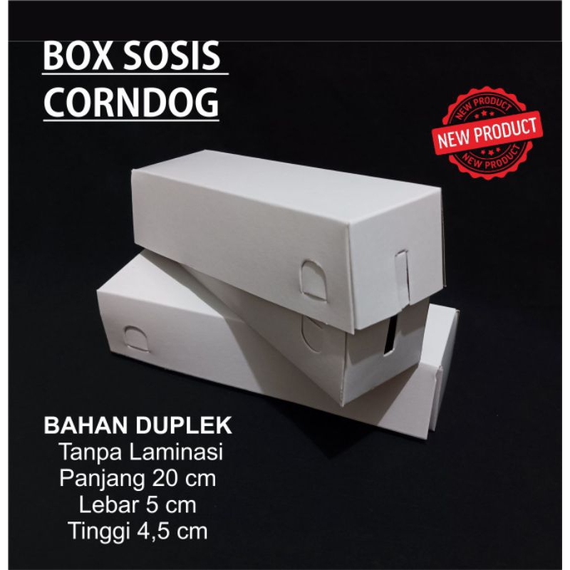 dus sosis box corndog kentang putih duplek tebal murah