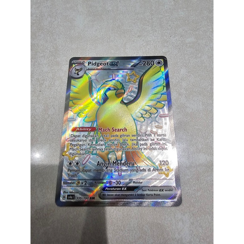 Paket kartu Pokemon Hologram Pidgeot + Free 5 kartu Pokemon Random Non Hologram