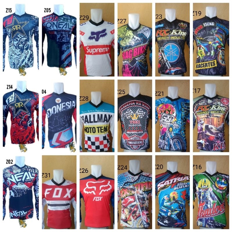 BAJU KAOS JERSEY MOTOR CROSS SEPEDA,ANEKA MOTOR SATRIA,VARIO,KING,DRAG,BALAP LIAR MURAH