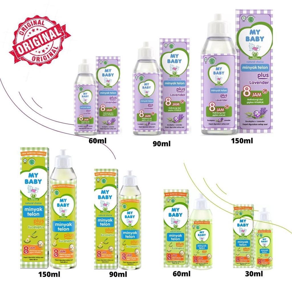 MY BABY MINYAK TELON PLUS 150ml EUCALYPTUS LAVENDER PLUS ANTI NYAMUK 90ml 60ml 30ml KAYU PUTIH BOTOL