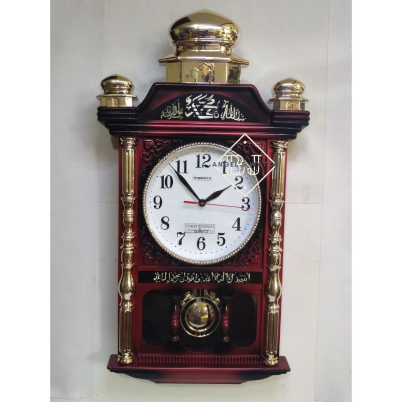 Jam Dinding Melodi Kayu Kaligrafi/ Jam Dinding Melodi Kayu