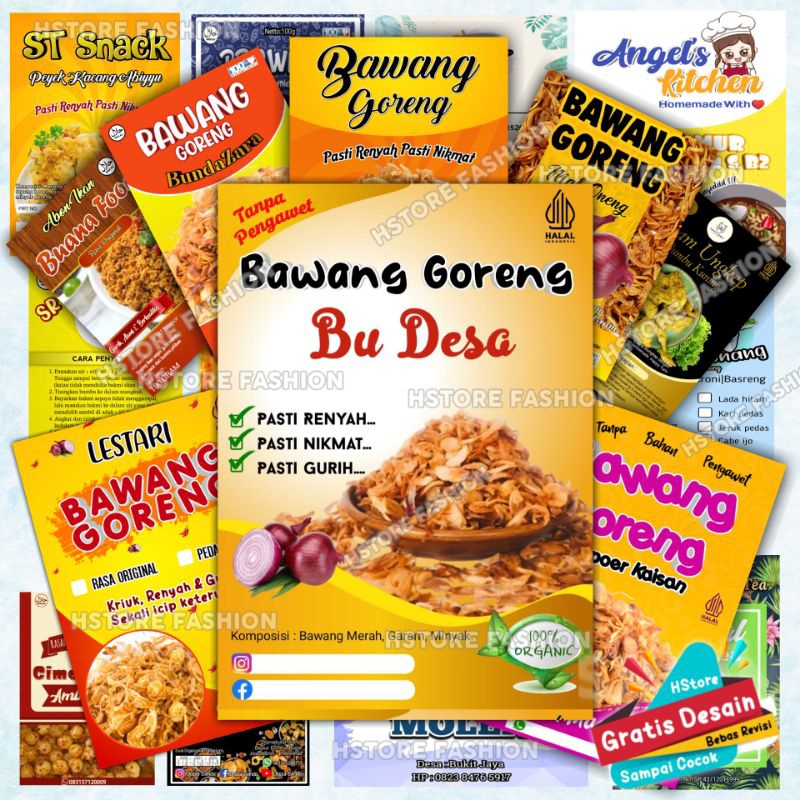 

STIKER LABEL BAWANG GORENG STICKER JUALAN CEMILAN GRATIS DESIGN