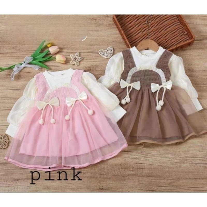Gaun Dress Import Dress Anak Perempuan Dress Anak Pesta Mewah 1-4 Tahun